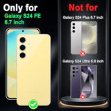 Compatible With Galaxy S24 Fe 5G Case,Glow In The Dark Three Layer Heavy Duty Shockproof Protection Hard Plastic Bumper+Soft Silicone Protective Case For Samsung Galaxy S24 Fe,Dark