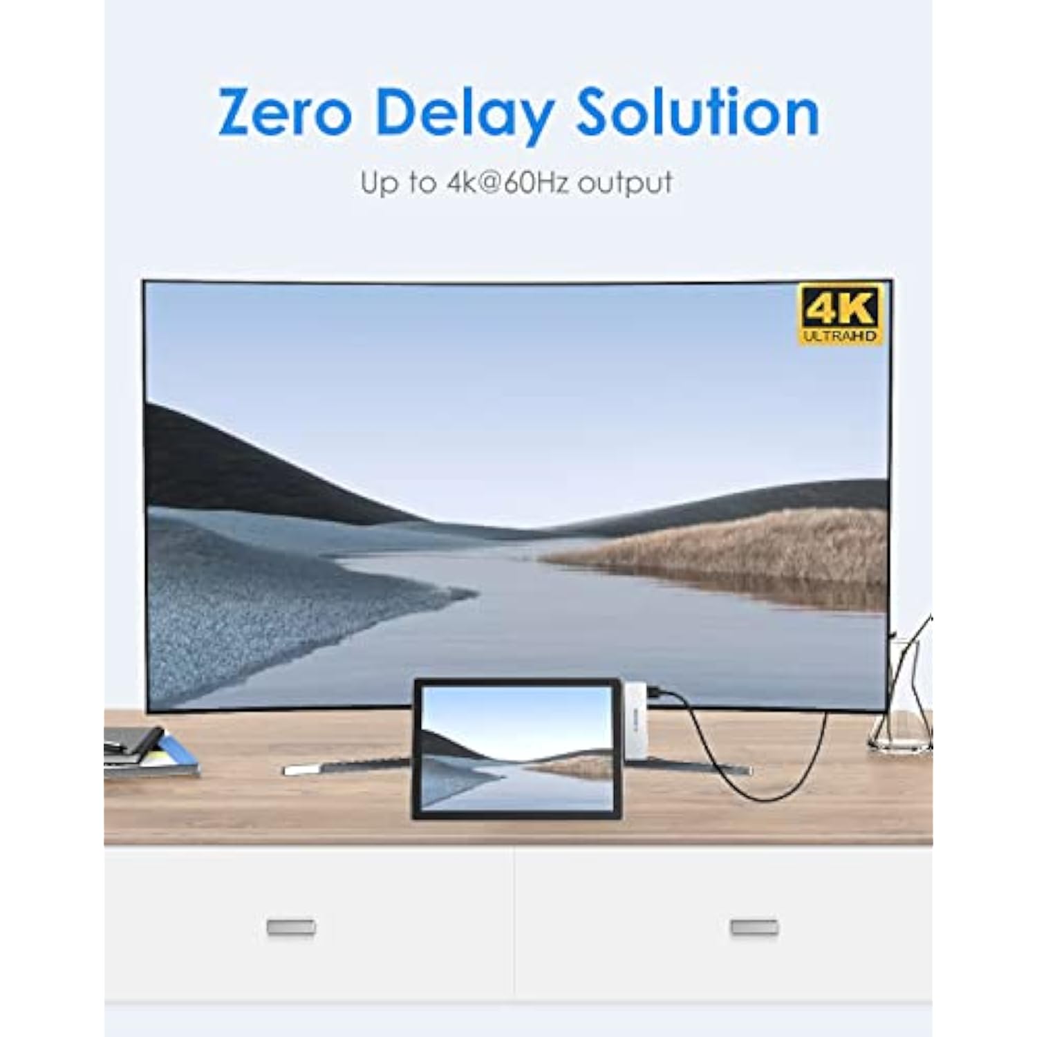 LENTION 5-in-1 USB C Hub for Surface Pro 7 Only, with 4K/60Hz HDMI, Gigabit Et