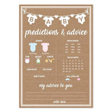Baby Shower Games For Girl Or Boy, 50 Pcs Predictions & Advice Game, Fun Activity Cards, Gender Neutral, Baby Shower Ideas