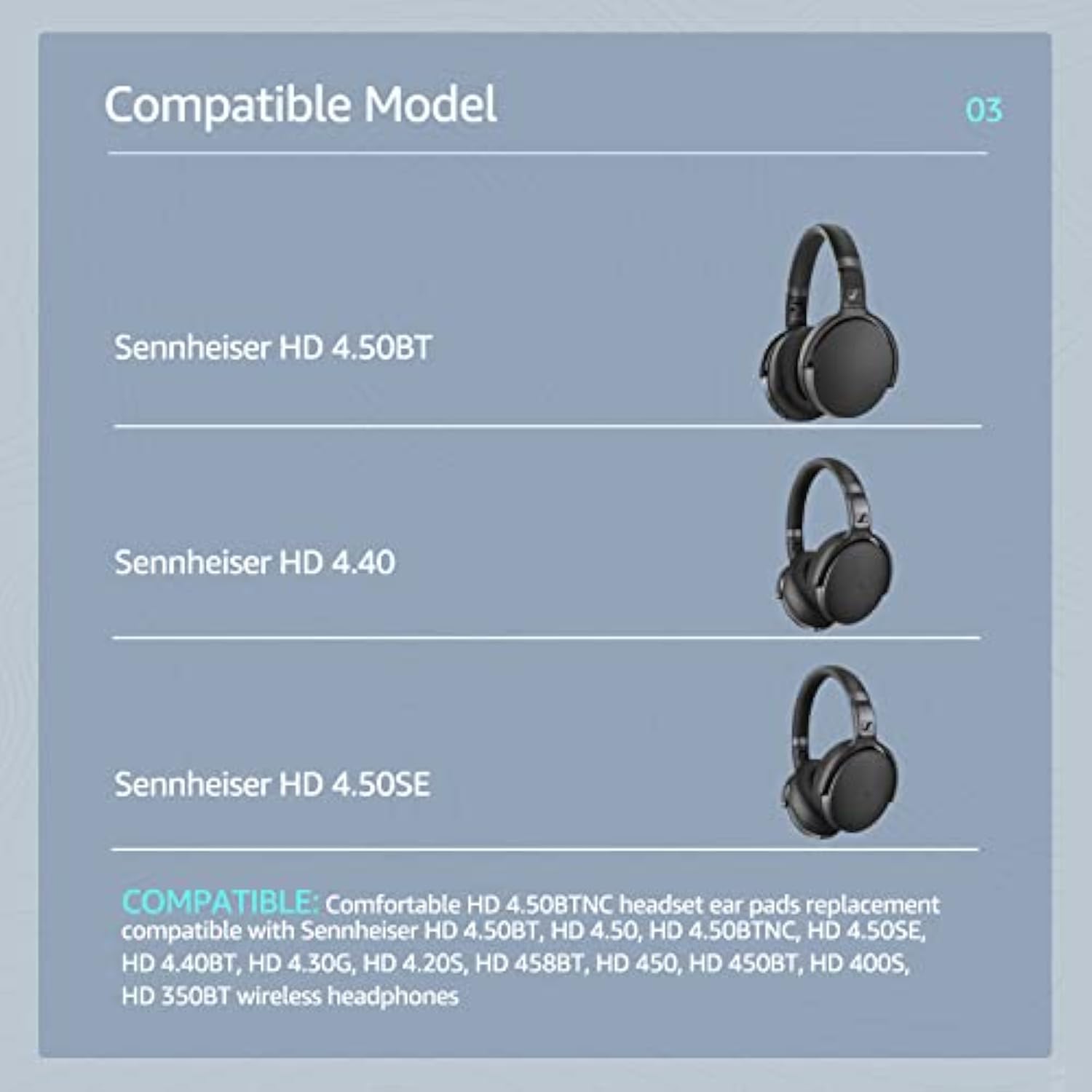Frozen Replacement Ear Pads For Sennheiser Headphones, Fits Hd450Bt / Hd4.50 /Hd4.50Btnc/ Hd 458Bt/ Hd450/ Hd4.50 Bt, Headset Ear Cushion With Soft Clothes & Memory Foam (Black)