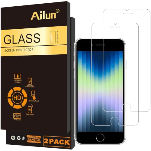 Screen Protector for iPhone SE 2020/2022 2Pack 0.33mm 4.7 Inch Tempered Glass Case Friendly iPhone SE 2nd/3rd Generation