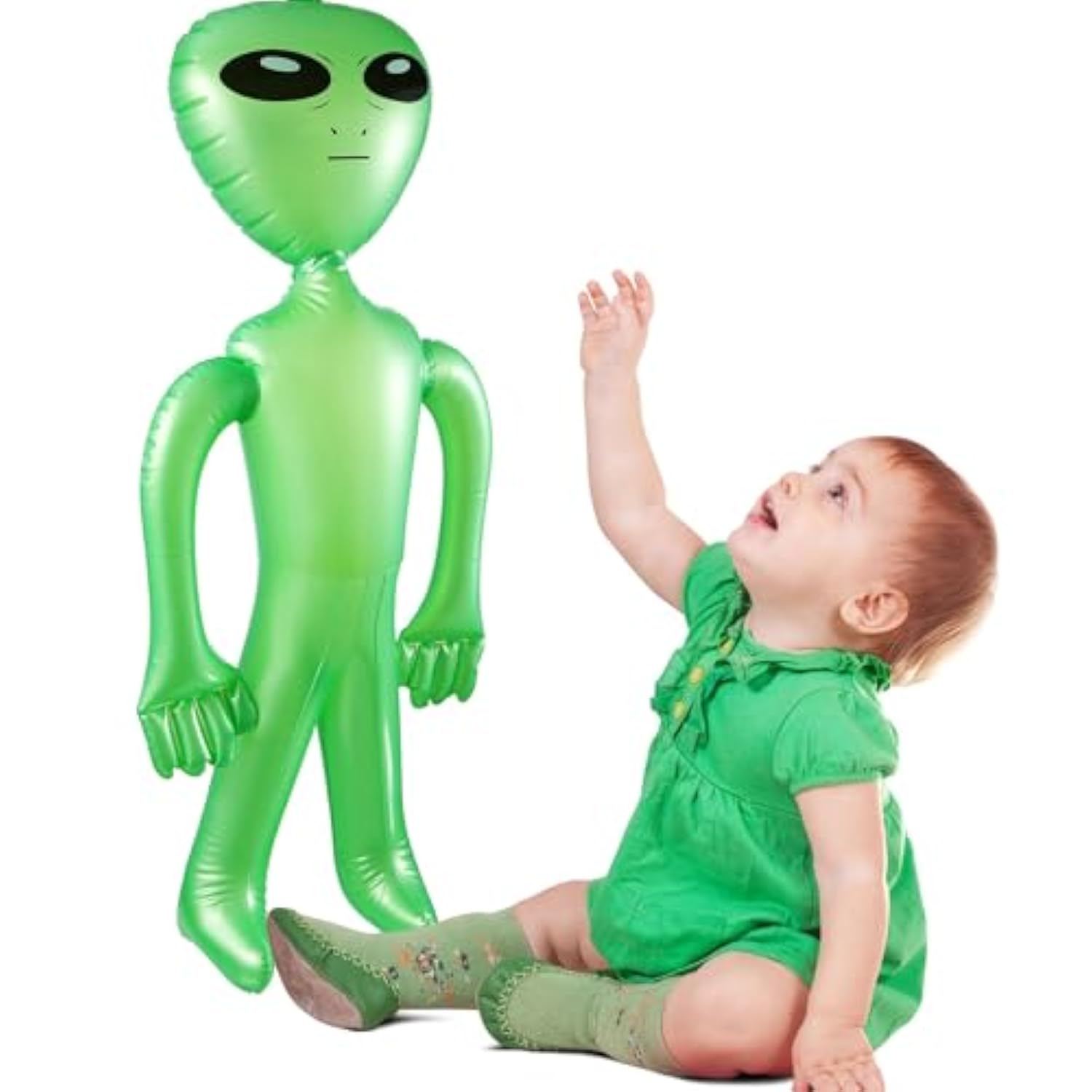 3 Pcs Alien Inflates Inflatable Jumbo Alien Blow Up Toy For Party Decorations, Halloween, Birthday, Theme Party(35 Inch,Green)