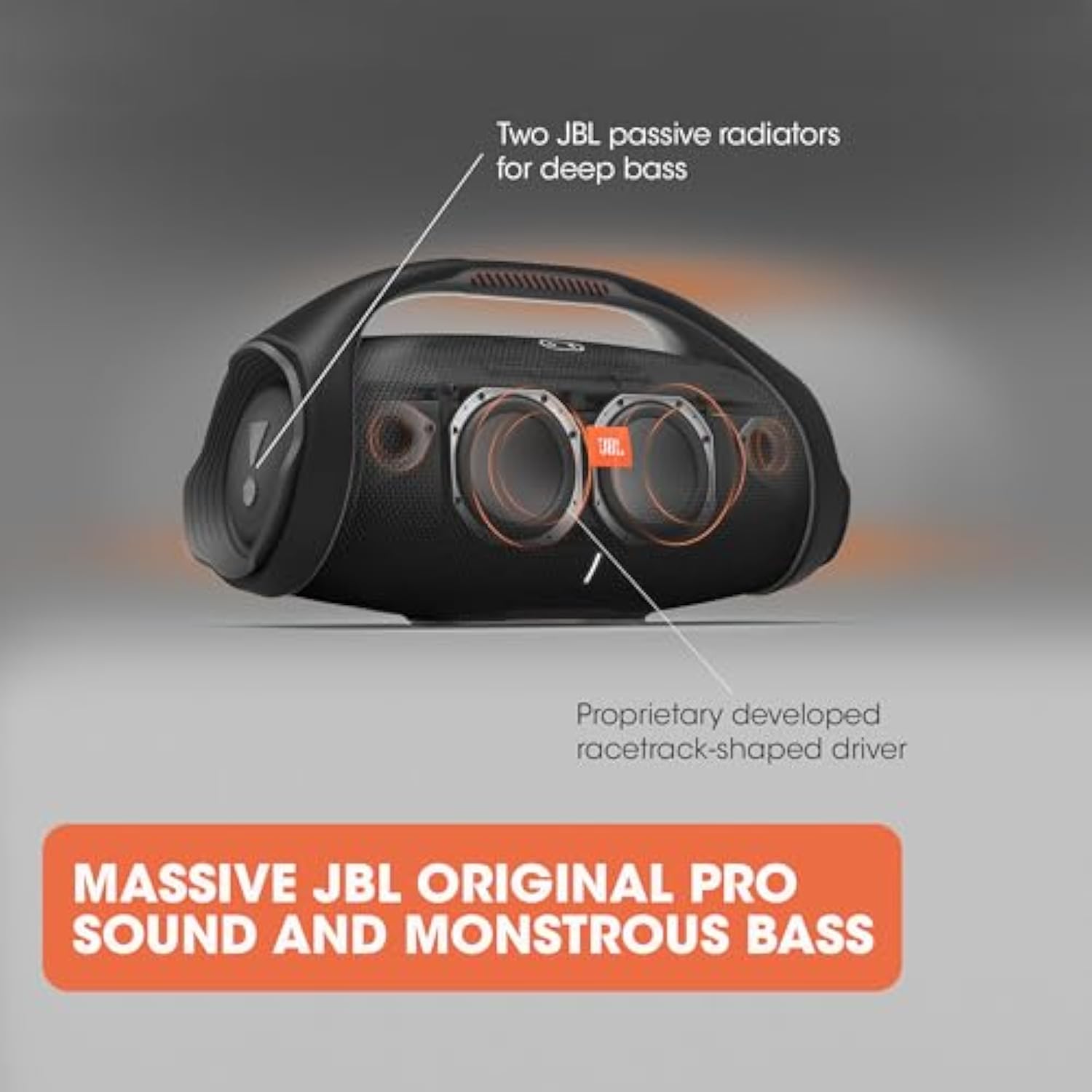 JBL Boombox 2 - Portable Bluetooth Speaker, Powerful Sound and Monstrous Bass, IPX7 Waterproof, 24 Hours of Playtime, Powerbank, JBL PartyBoost for Pairing, for Home and Outdoor(Black)