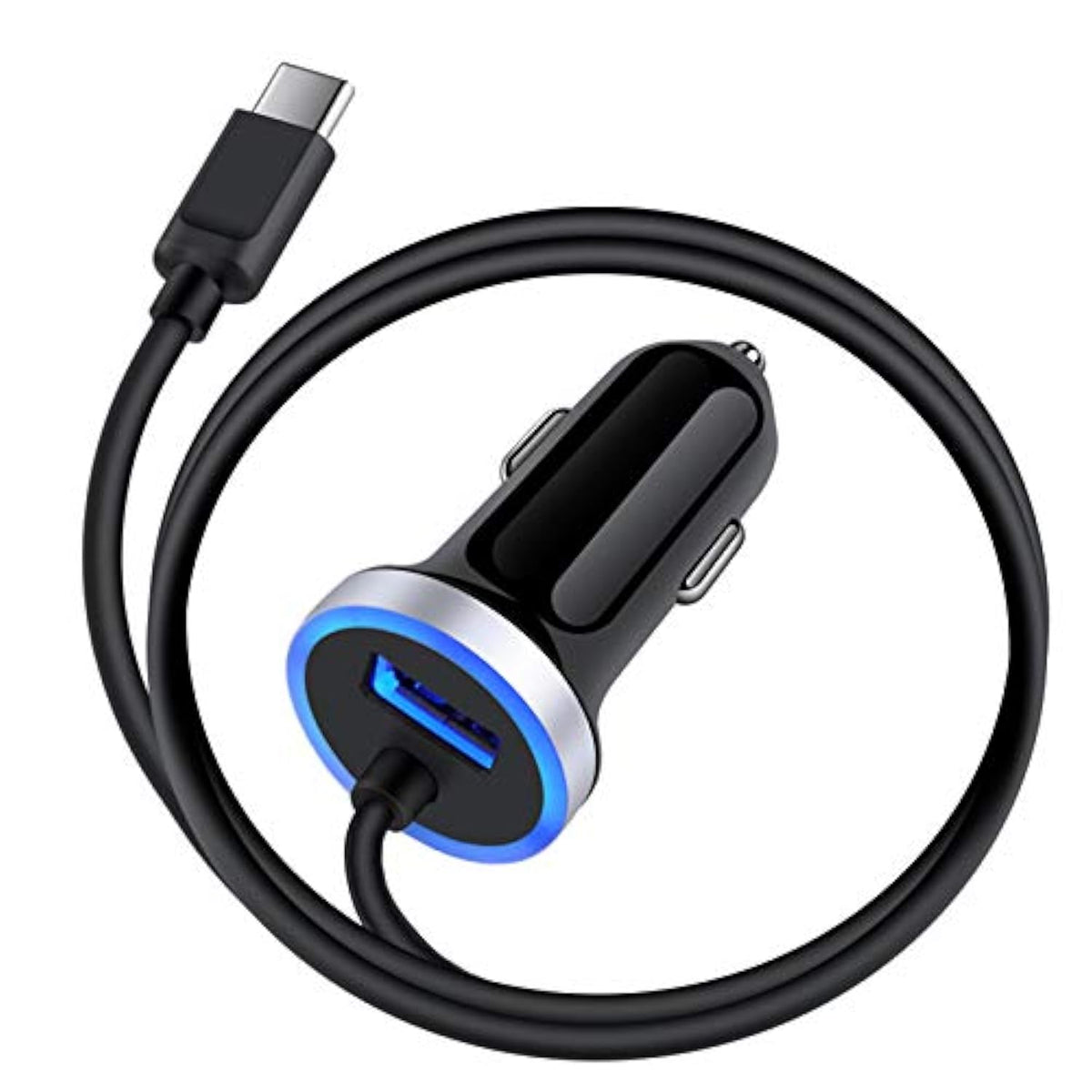 Usb C Car Charger, 3.4A Fast Charging Car Charger For Samsung Galaxy S25 Ultra S24 Fe S23 S22 S21 S20 S10E S9 S8 Note 20 10 A16 A15 A14 A56 A36 A26 A06 A50 A20 A51 A71 A21 A10E, With 3Ft Type C Cable