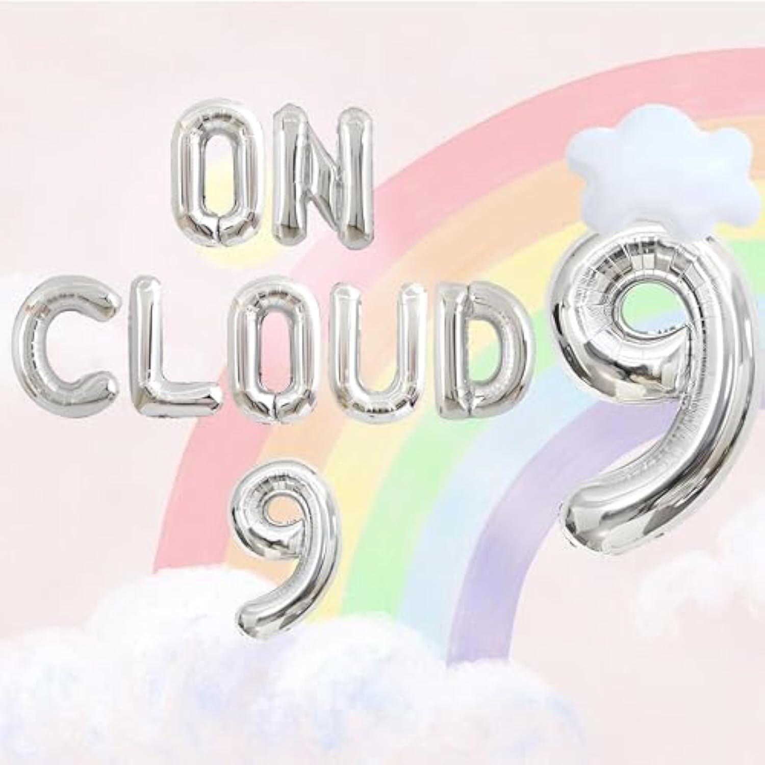 Gold On Cloud 9 Party Invite, 9 Year Old Girl, For Girls,9Th Birthday Decorations, On Cloud Nine Decorations,On Cloud 9 Banner, 9Th Birthday Party,