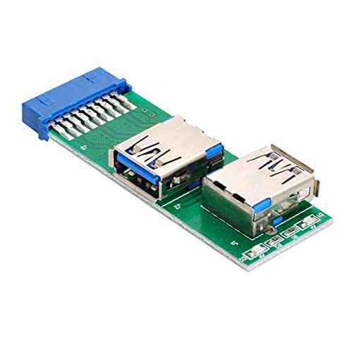 Dual Side USB 3.0 A Type Female to Motherboard 20Pin 19 Pin Box Header Slot Adapter PCBA with LED