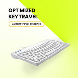 Periboard-409Pw Wired Ps2 Mini Keyboard - 12.36X5.75X0.79 Inches Dimension - White - Us English Layout,Pb-409Pwus-11829