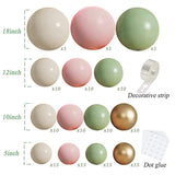 Sage Green Pink Balloons Garland Kit,133Pcs Olive Green Blush Pink Sand White Metallic Gold Balloons For Girl Baby Shower Bridal Shower Wedding Birthday Jungle Safari Woodland Party Decorations…