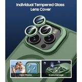 For Iphone 14 Pro Max Case, Compatible With Magsafe, Built-In Camera Ring Stand, With Individual Camera Cover, Translucent Matte Military-Grade Drop Protection Magnetic Case, Green