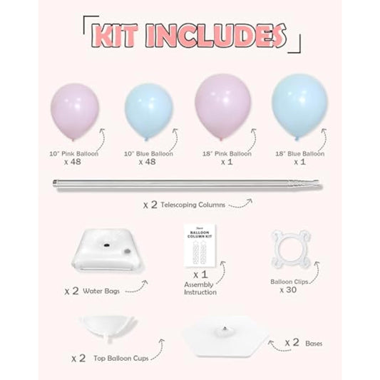 Balloon Column Stand, Set Of 2 Balloon Stands (Include Balloons)