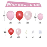Red And Pink Balloon Arch Kit, 120Pcs Pastel Pink And Red Balloon Garland Kit Pearl Pink Party Balloons Latex Balloons For Valentines Day Decorations Birthday Baby Shower Wedding