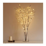 Lighted Brown Branches Battery Operated With Timer 30In 100 Led Fairy Lights, Willow Branch Lights For Home Bedroom Fire