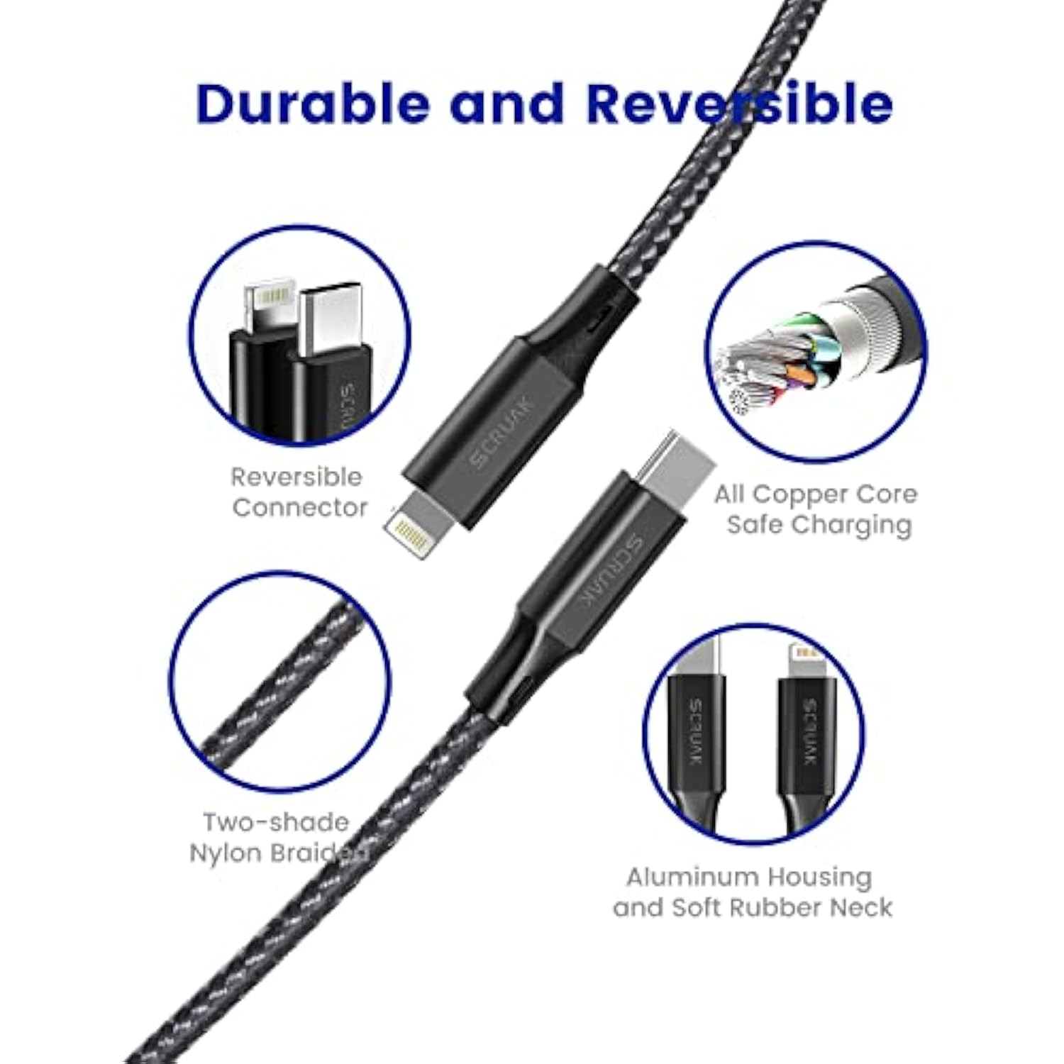 16Ft Extra Long Iphone Charger Cord, 2-Pack [Mfi Certified] 16 Ft Usb C To Lightning Cable Fast Charging Nylon Braided Iphone Charger Cable For Iphone 14/14 Pro/14 Pro Max/13/12, Ipad, Airpods.