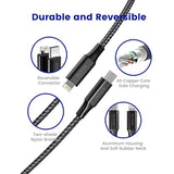 16Ft Extra Long Iphone Charger Cord, 2-Pack [Mfi Certified] 16 Ft Usb C To Lightning Cable Fast Charging Nylon Braided Iphone Charger Cable For Iphone 14/14 Pro/14 Pro Max/13/12, Ipad, Airpods.