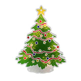 Lighted Holographic Christmas Tree Window Silhouette Decoration, 12.5"