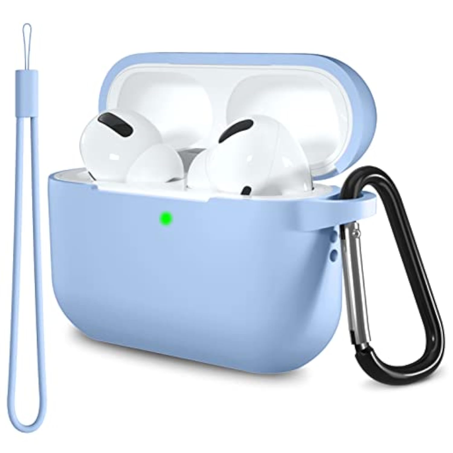 Case Cover For Airpods Pro With Keychain & Lanyard - Soft Silicone Skin Protects 1St & 2Nd Gen, Charging Case [Front Led Visible] - Lilac