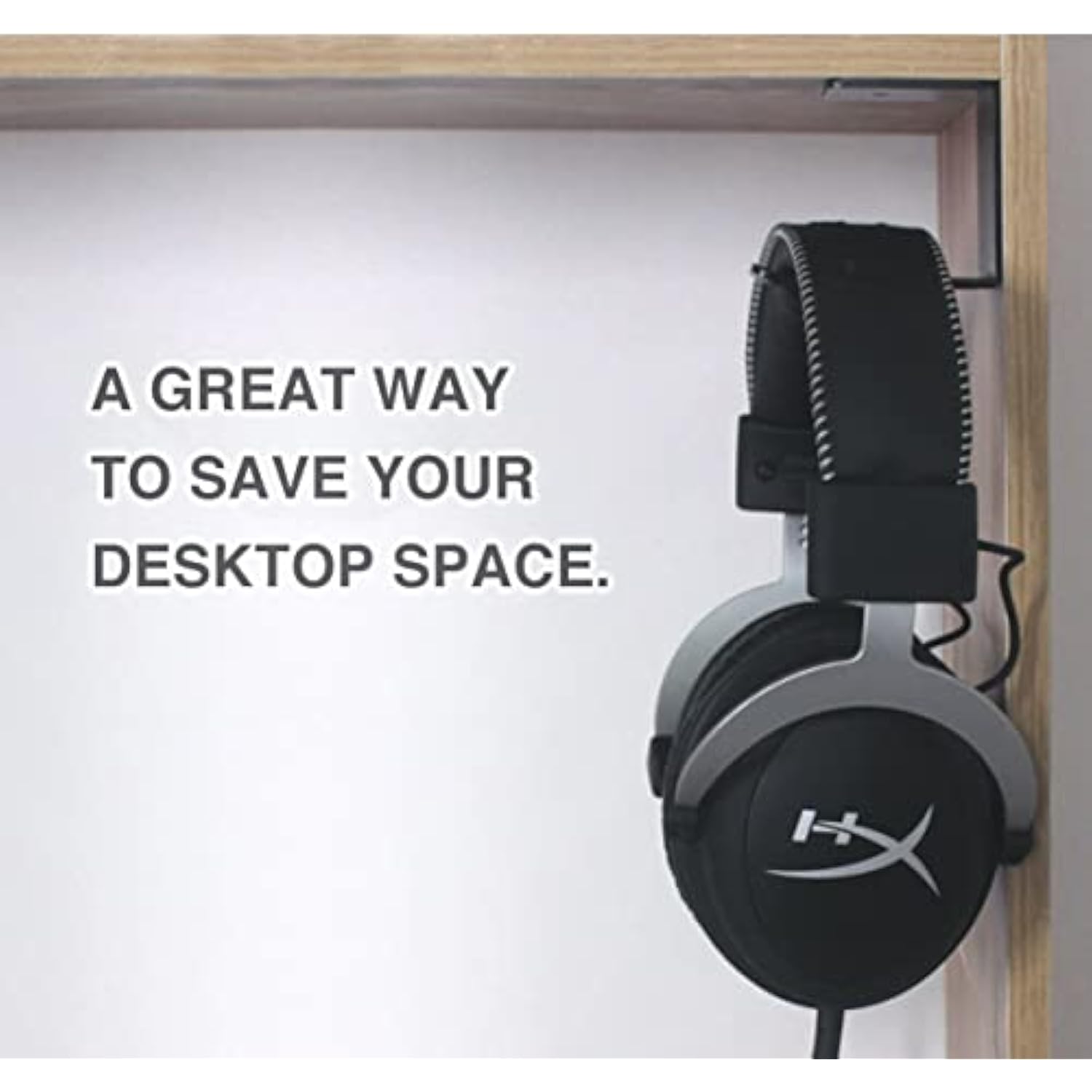 Aluminum Under-Desk Headphone Hook, With Strong Adhesive Vhb Tape, Holds 5 Lbs (Black)