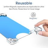amFilm 3 Pack Magnetic OneTouch Compatible with iPhone 15 Plus 6.7" Screen Protector Tempered Glass with Magnetic Auto-Alignment Kit, Bubble Free, 9H Hardness, Case Friendly,Anti-Scratch(Magnetic &