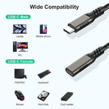 Usb C Extension Cable, 5-Pack 6.6Ft, Usbc Extender Male To Female Cord 100W/5A Fast Charging 4K@60Hz Video, [Usbc 3.2 Gen2/10Gbps] For Carplay, Macbook,Ipad,Laptop,Tablet,Phone,Usb C Hub,Switch