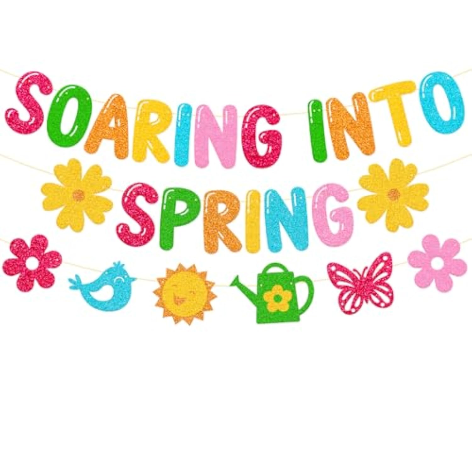 Soaring Into Spring Banner School Classroom Spring Party Decorations For Student Children Teacher Celebrating Happy Spring Party Supplies