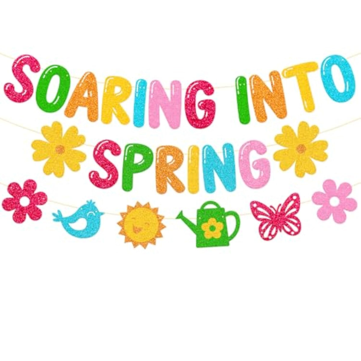 Soaring Into Spring Banner School Classroom Spring Party Decorations For Student Children Teacher Celebrating Happy Spring Party Supplies