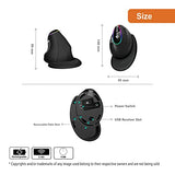 Ergonomic Mouse With Wireless Connection, Removable Palm Rest, Thumb Buttons, Rechargeable Battery, 800 Dpi, Compatible With Windows And Mac Os