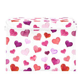 Valentines Storage Baskets Collapsible Storage Bins With Lids, Hearts Storage Boxes Clothes Baskets For Organizing