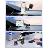 Phone Mount For Car, [Military-Grade Suction] Universal Cell Phone Holder For Your Car Dashboard Windshield Window, Automobile Cradle Fit For Iphone Samsung All Smartphones With Thick Case