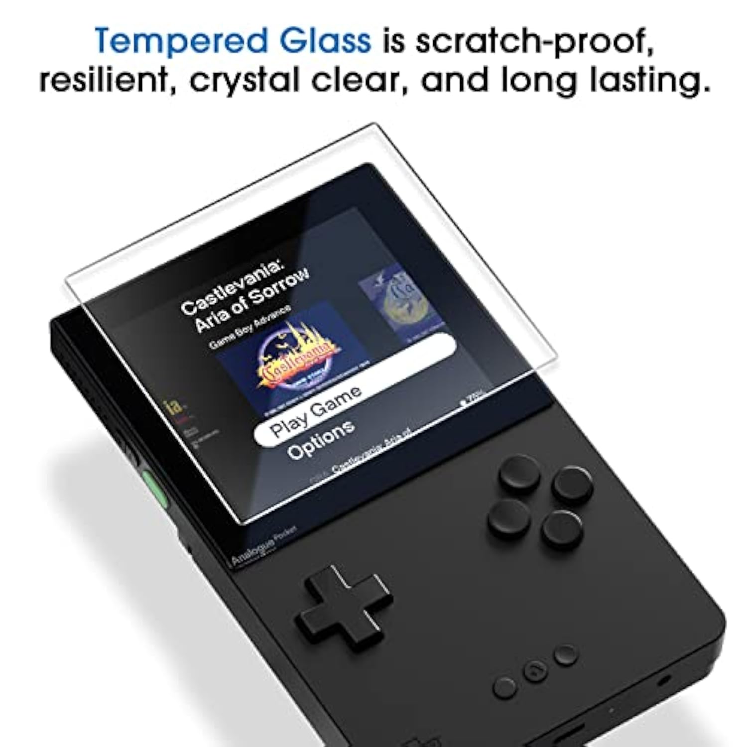 amFilm Screen Protector Compatible with analogue pocket, Anti-Scratch,Easy Installation, Tempered Glass, 2 Pack