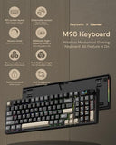 M98 Wireless Mechanical Keyboard w/Screen & Knob, 96% Gaming Keyboard BT/2.4G/USB-C, Hot Swappable Custom Gaming Creamy Keyboard,with 8000mAh Battery