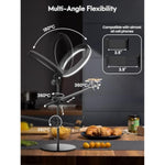 Ring Light For Desk With Stand,Overhead Camera/Phone Mount With 10.5" Ring Lights For Iphone,Phone Tripod With Light Adjustable Lighting For Video Recording,Cooking,Live Stream,Content Creator