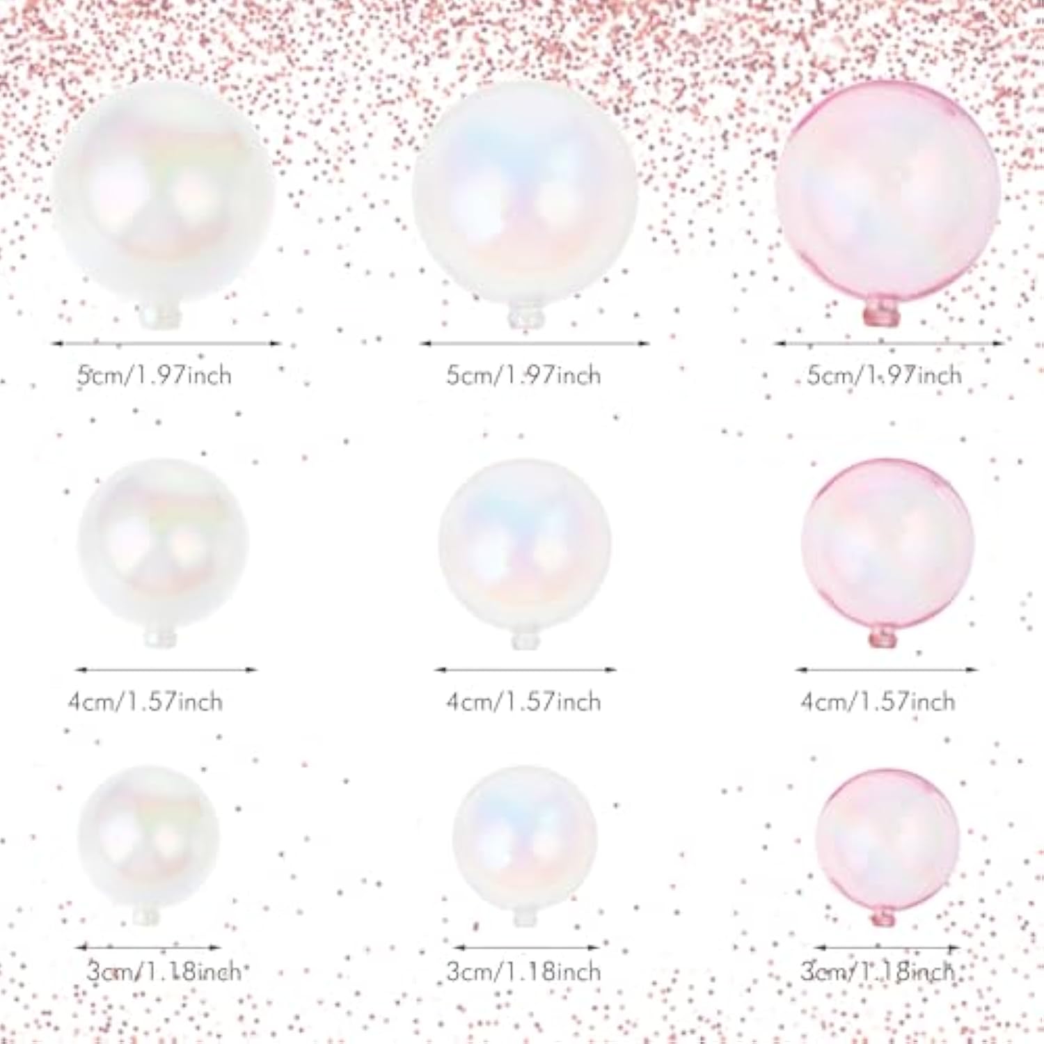 24Pcs Bubble Cake Toppers For Birthday Transparent White Pink Bubble Cake Decorations Multiple Sizes Balloon Birthday Cakes Decorations Balloon Cakes Topper For Wedding Anniversary Party Baby Shower