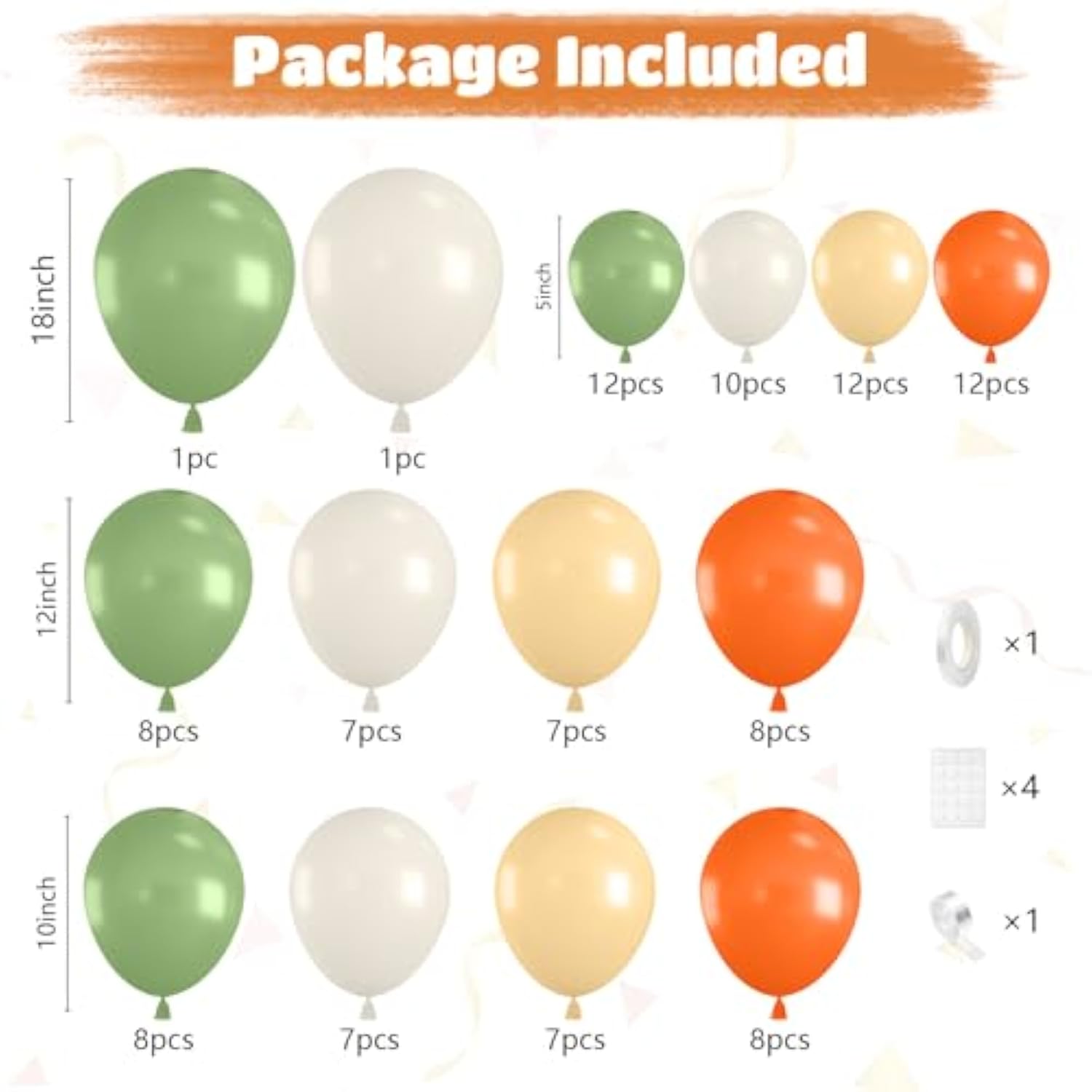 Sage Green Orange Balloon Arch Kit Burnt Orange Nude White for Birthday Baby Shower