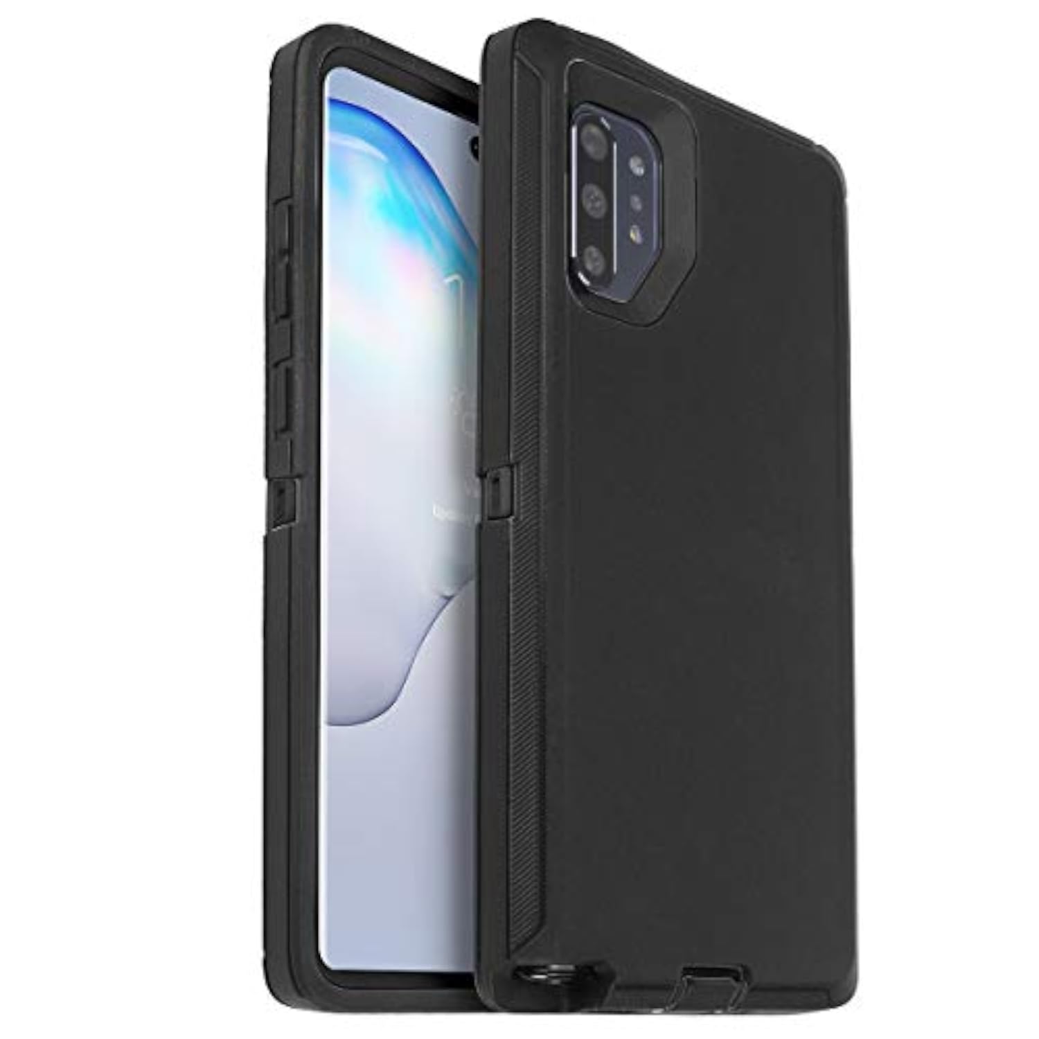 Galaxy Note 10 Plus Heavy Duty Rugged Case with Screen Protector, 3-Layer Protective Cover for Samsung Galaxy Note 10 Plus Black
