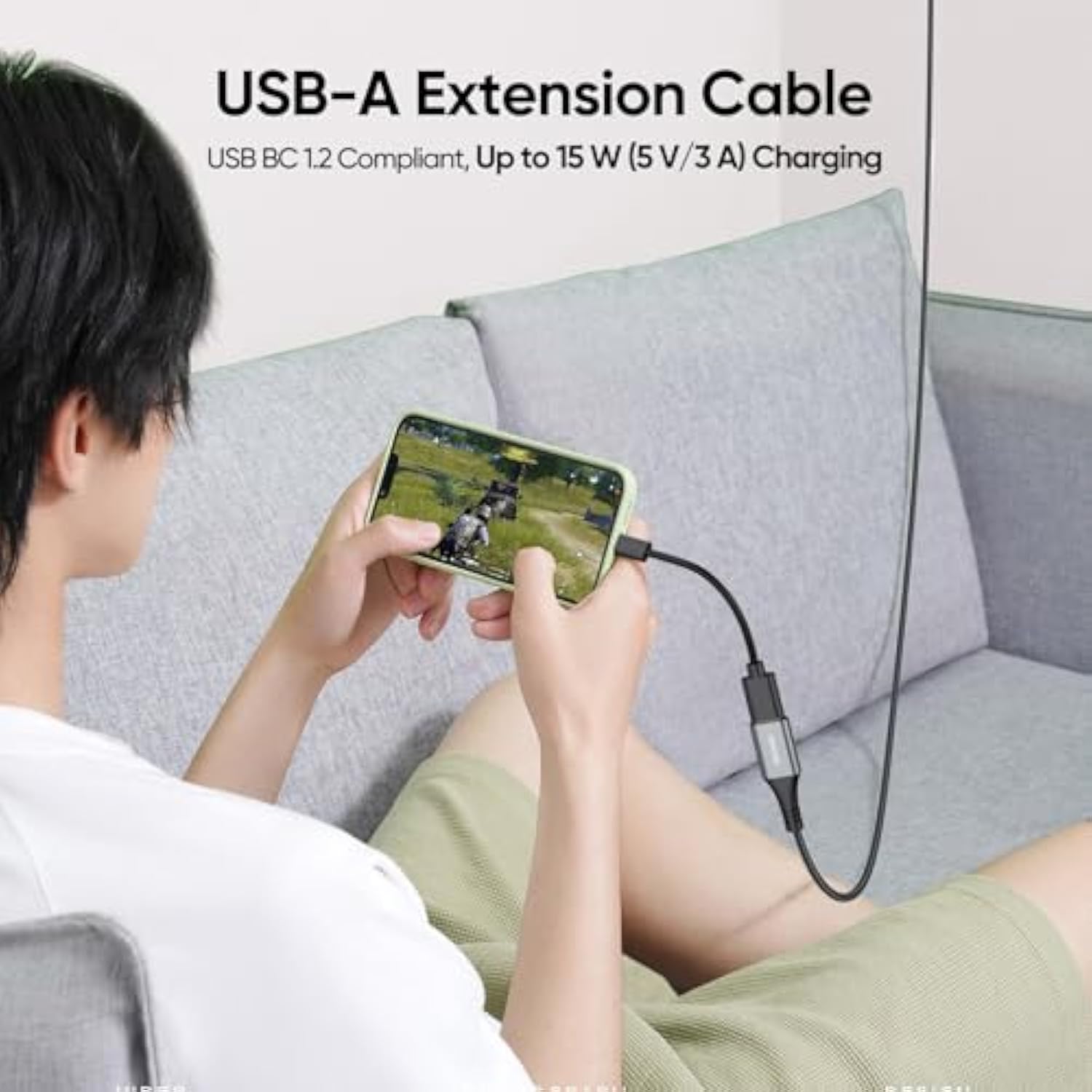 Usb Extension Cable 15 Ft Long, Type A 3.0 Extender 5Gbps Data Transfer & 15W Charging Male To Female Cord Braided For Webcam Dashcam Keyboard Mouse Printer And More