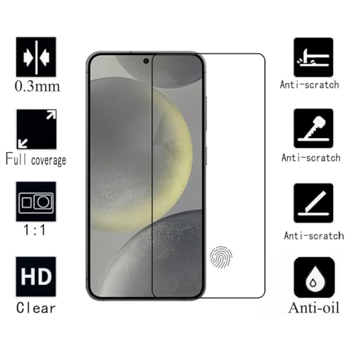 2-Pack HD Tempered Glass Screen Protector for  Galaxy S24+/S24 Plus, Shatter Resistant, 9H Surface Hardness