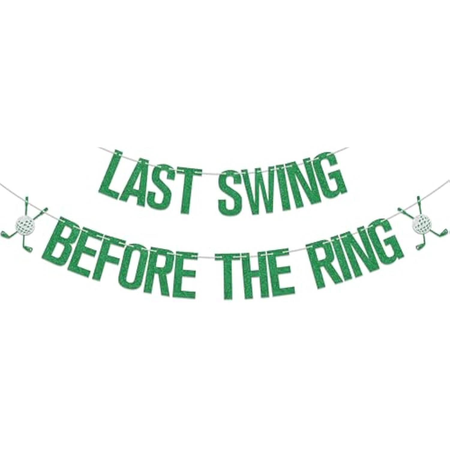 Last Swing Before The Ring Banner,Golf Bachelorette Bridal Shower Party Decor,Same Hole Forever,Golf Bachelorette Engagement Wedding Bridal Shower Party Supplies Green Silver