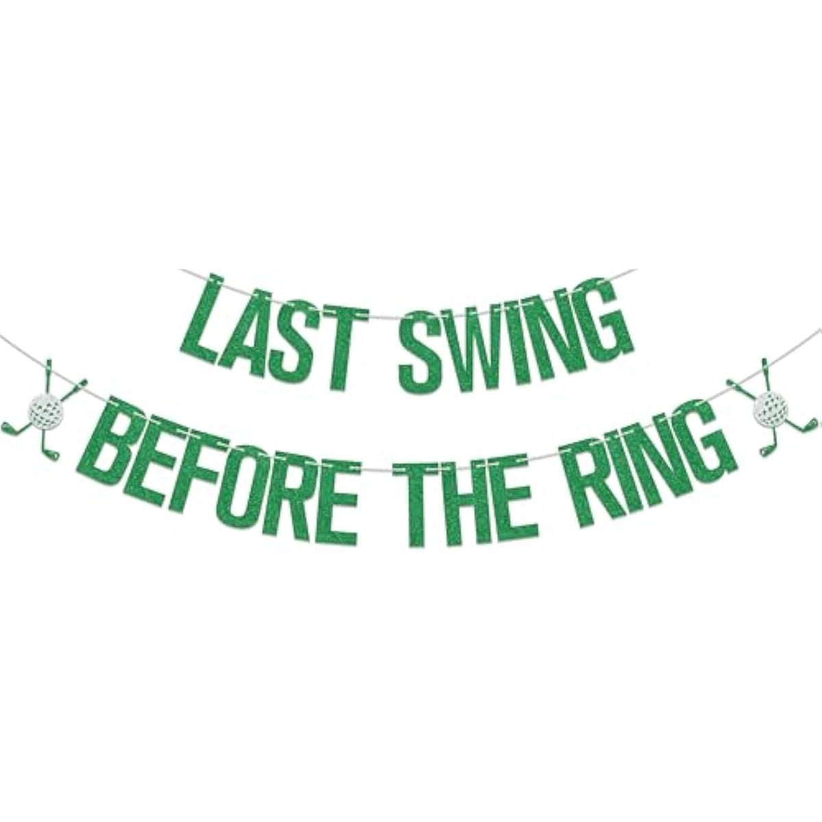 Last Swing Before The Ring Banner,Golf Bachelorette Bridal Shower Party Decor,Same Hole Forever,Golf Bachelorette Engagement Wedding Bridal Shower Party Supplies Green Silver
