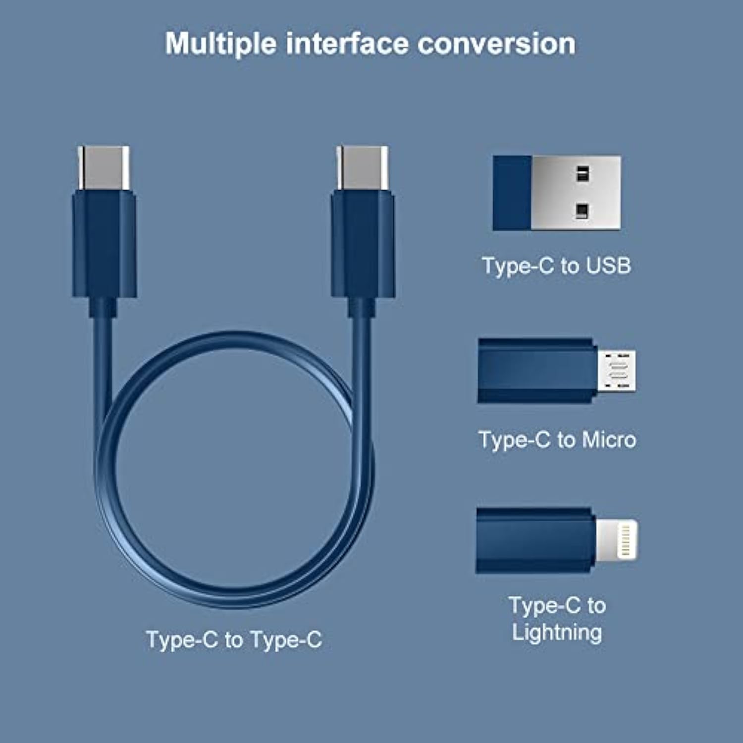 Usb Adapter, Micro Usb Charging Cable With Usb C Lighting Adapter, Lighting To