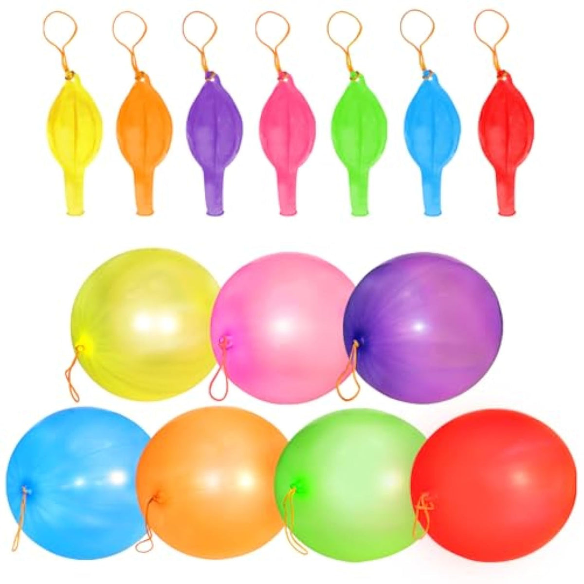 30 Pcs Punch Balloons, Heavy Duty Rubber Band Balloons for Kids Party Decorations