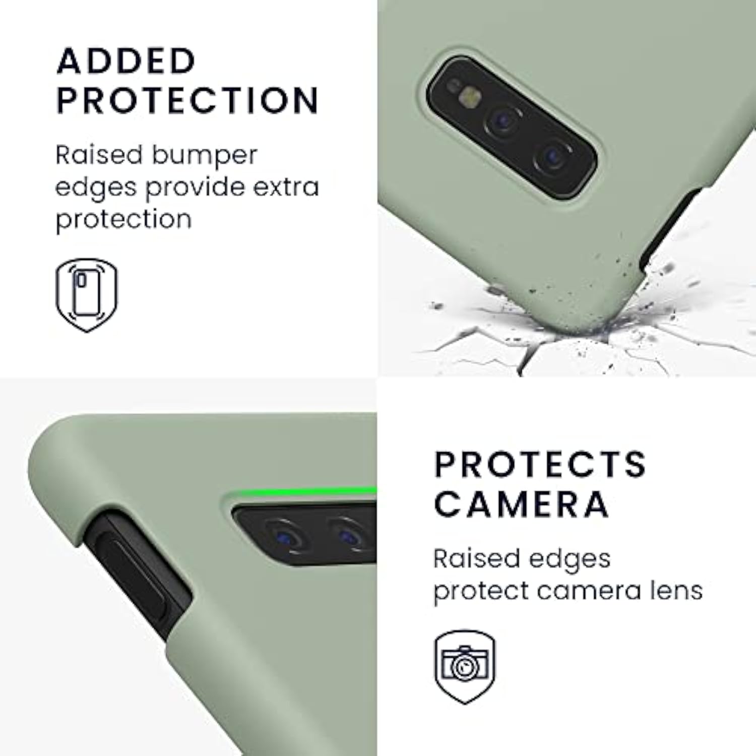 kwmobile Case Compatible with Samsung Galaxy S10e Case - TPU Silicone Phone Cover with Soft Finish - Gray Green