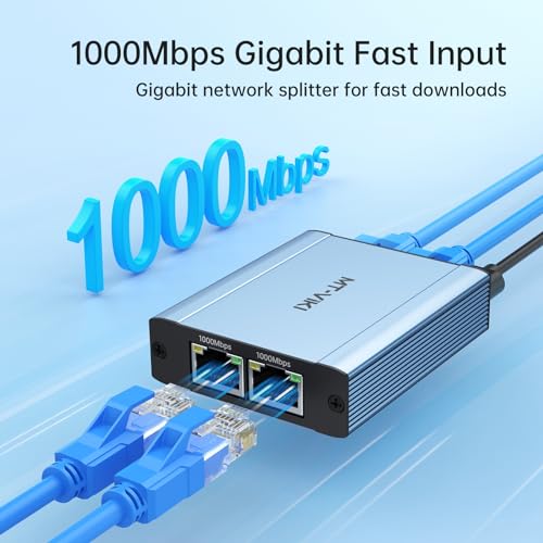 Ethernet Splitter 1 To 3 High Speed 1000Mbps, Gigabit Dual Rj45 Splitter Adapter For Cat5/5E/6/7/8 Cable [3 Devices Simultaneously Networking]
