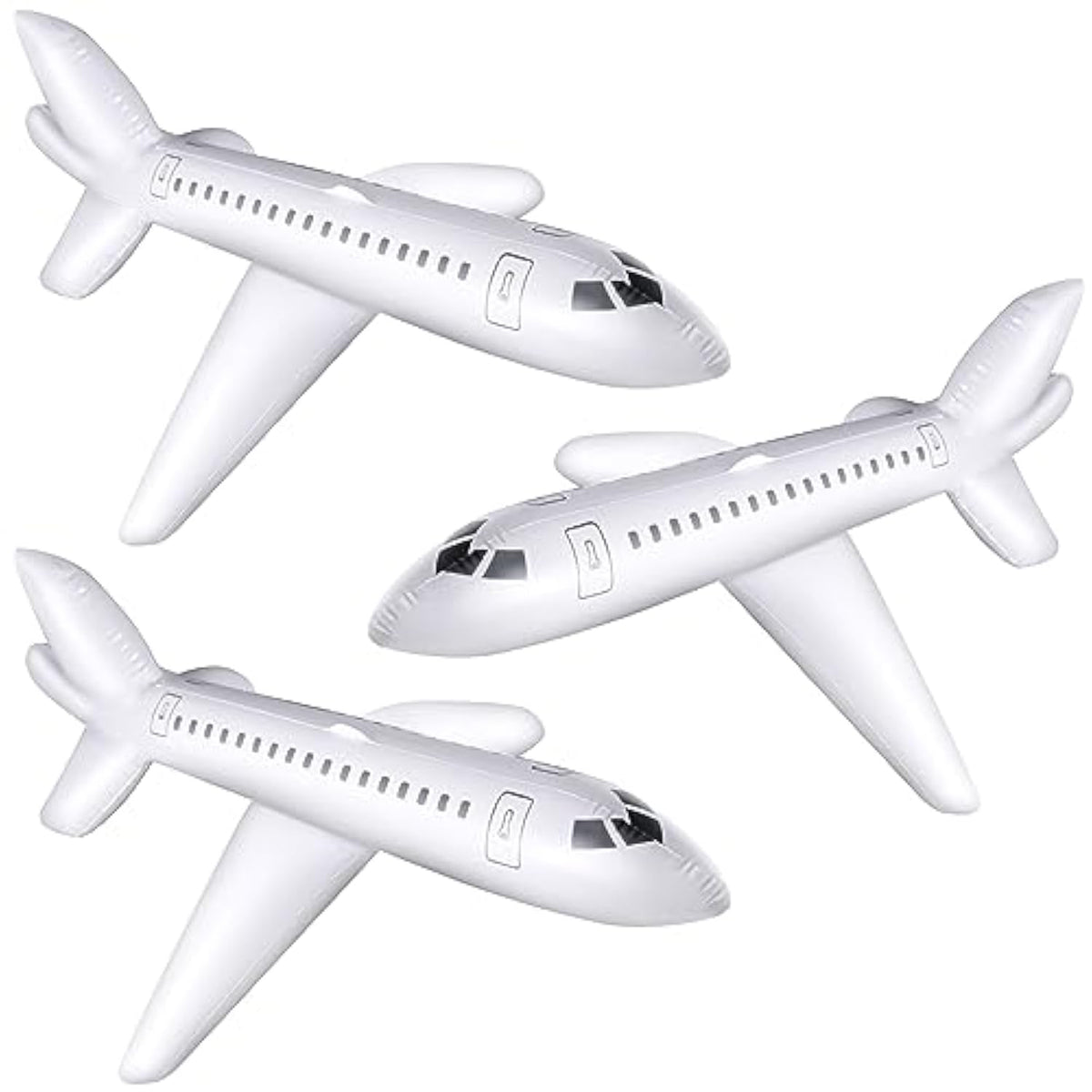 3pcs 40" White Inflatable Airplane Balloons — Aviation Party & Pool Decor