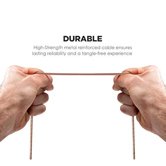 (2 Pack) Pet Proof Iphone Charger - Braided Metal Lightning To Usb-C Charging Cables [Apple Mfi Certified] Ultra Durable Chewproof Cord (4 Ft.) Compatible With Iphone And Ipad