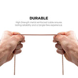 (2 Pack) Pet Proof Iphone Charger - Braided Metal Lightning To Usb-C Charging Cables [Apple Mfi Certified] Ultra Durable Chewproof Cord (4 Ft.) Compatible With Iphone And Ipad