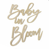 Champagne Baby In Bloom Sign - Large Glitter Baby Shower Felt Banner Letters For Baby Shower Arch Backdrop Gender Reveal Girl Or Boy Theme Pregnancy Announcement Party Wall Decorations