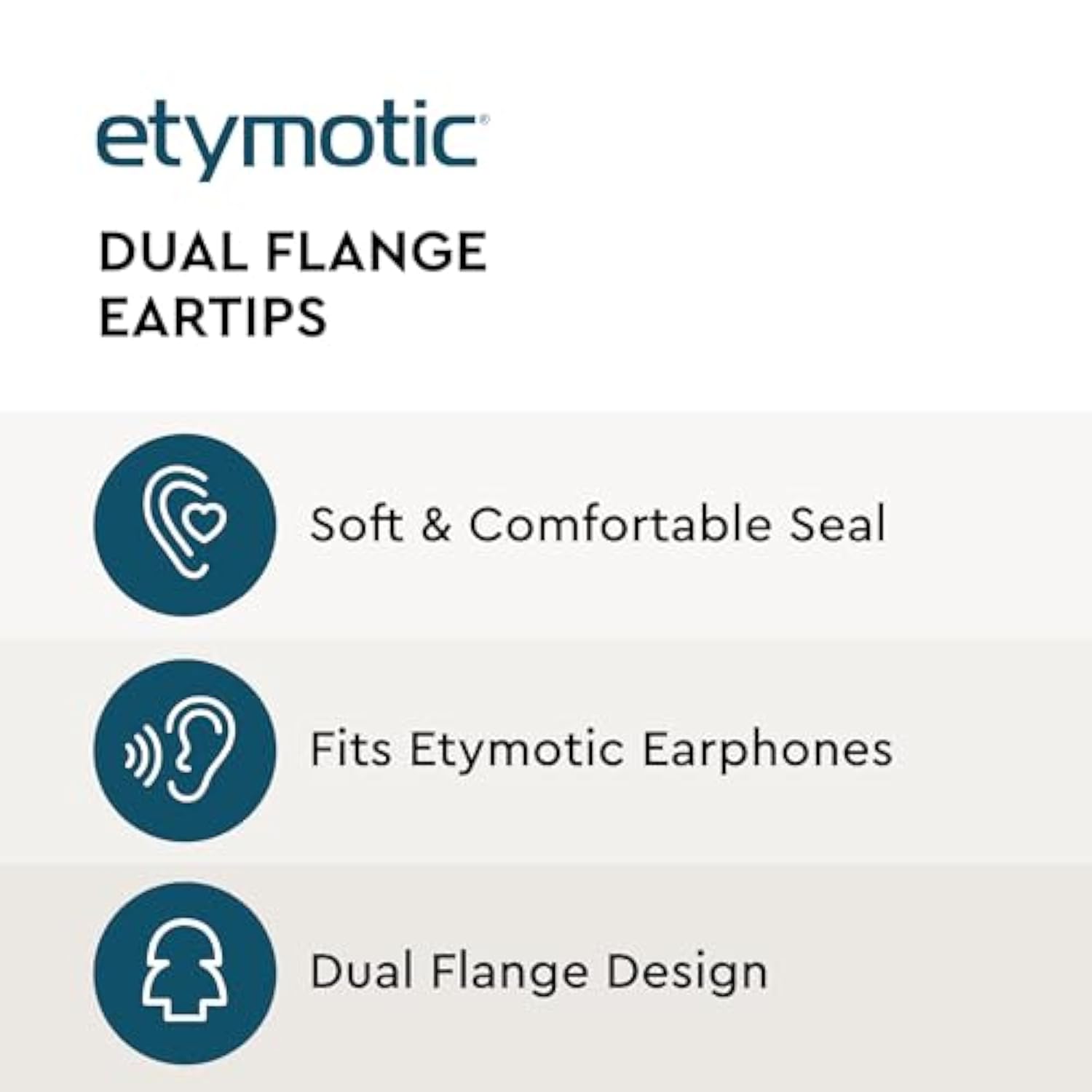 Dual Flange Silicone Eartips, Clear - 6 Pack - X-Large Fit