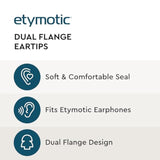 Dual Flange Silicone Eartips, Clear - 6 Pack - X-Large Fit