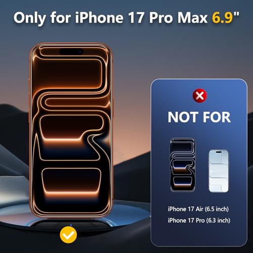 [2 Pack] Matte Glass Screen Protector Designed for iPhone 17 Pro Max, Anti-Glare, Anti-Fingerprint, 9H Tempered Glass