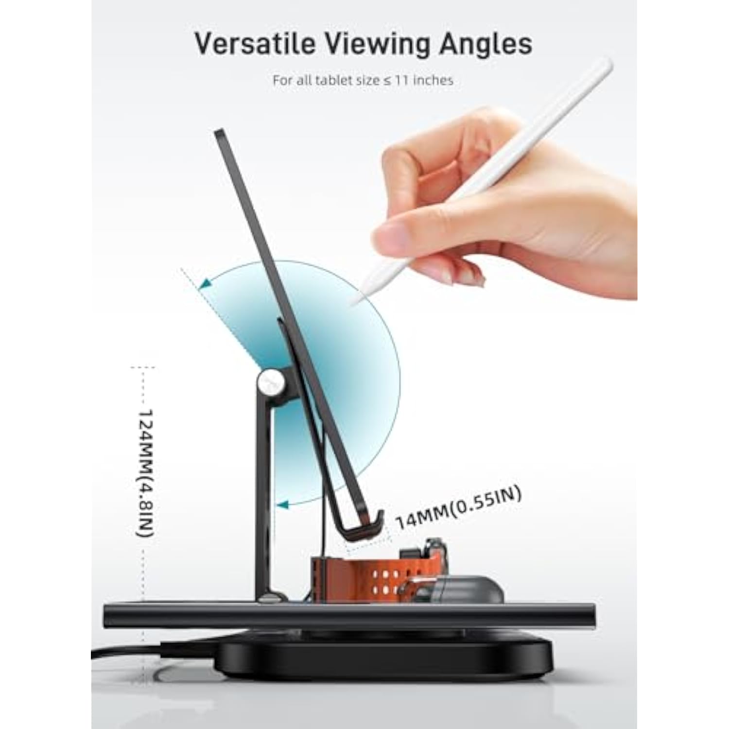 Wireless Charger For Samsung, 4 In 1 Charging Station For Samsung Galaxy S24 Ultra/S23 Ultra, Galaxy Tablet, Galaxy Watch 7, Buds, Foldable Aluminum Tablet Stand Holder For Samsung Galaxy Tab